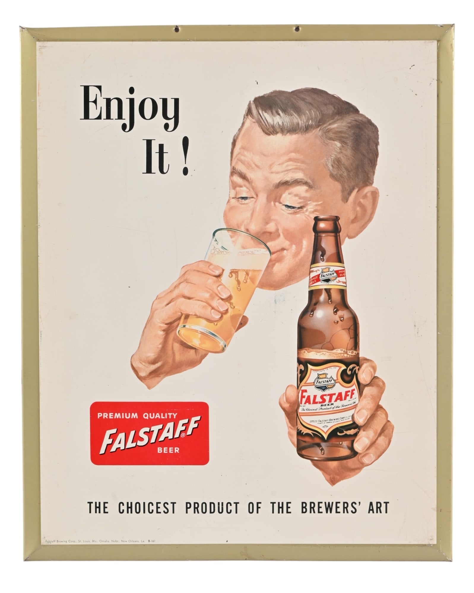Falstaff Beer Vintage Tin Over Cardboard Sign (1 of 7)