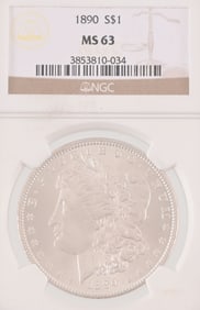 1890 Morgan Silver Dollar NGC MS63