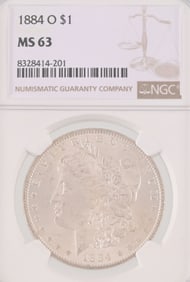 1884-O Morgan Silver Dollar NGC MS63