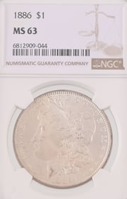 1886 Morgan Silver Dollar NGC MS63
