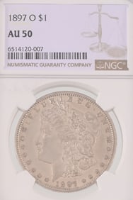 1897-O Morgan Silver Dollar NGC AU50
