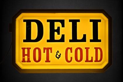Deli Hot & Cold Double Sided Lighted Sign
