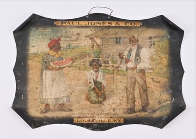 Paul Jones and Co Whiskey Tin Advertising Sign