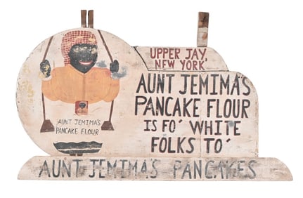Aunt Jemima Hand-Painted Wood and Tin Sign