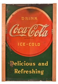 Coca-Cola Advertising Tin Sign c.1942