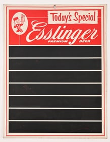 Esslinger Premium Beer Tin Menu Sign
