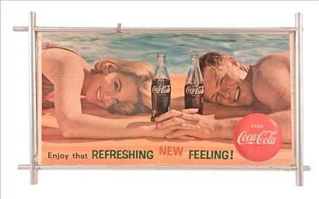 Coca-Cola Advertising Cardboard Litho Summer Sign
