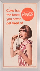 Coca-Cola Cardboard Litho Sign Circa 1960's