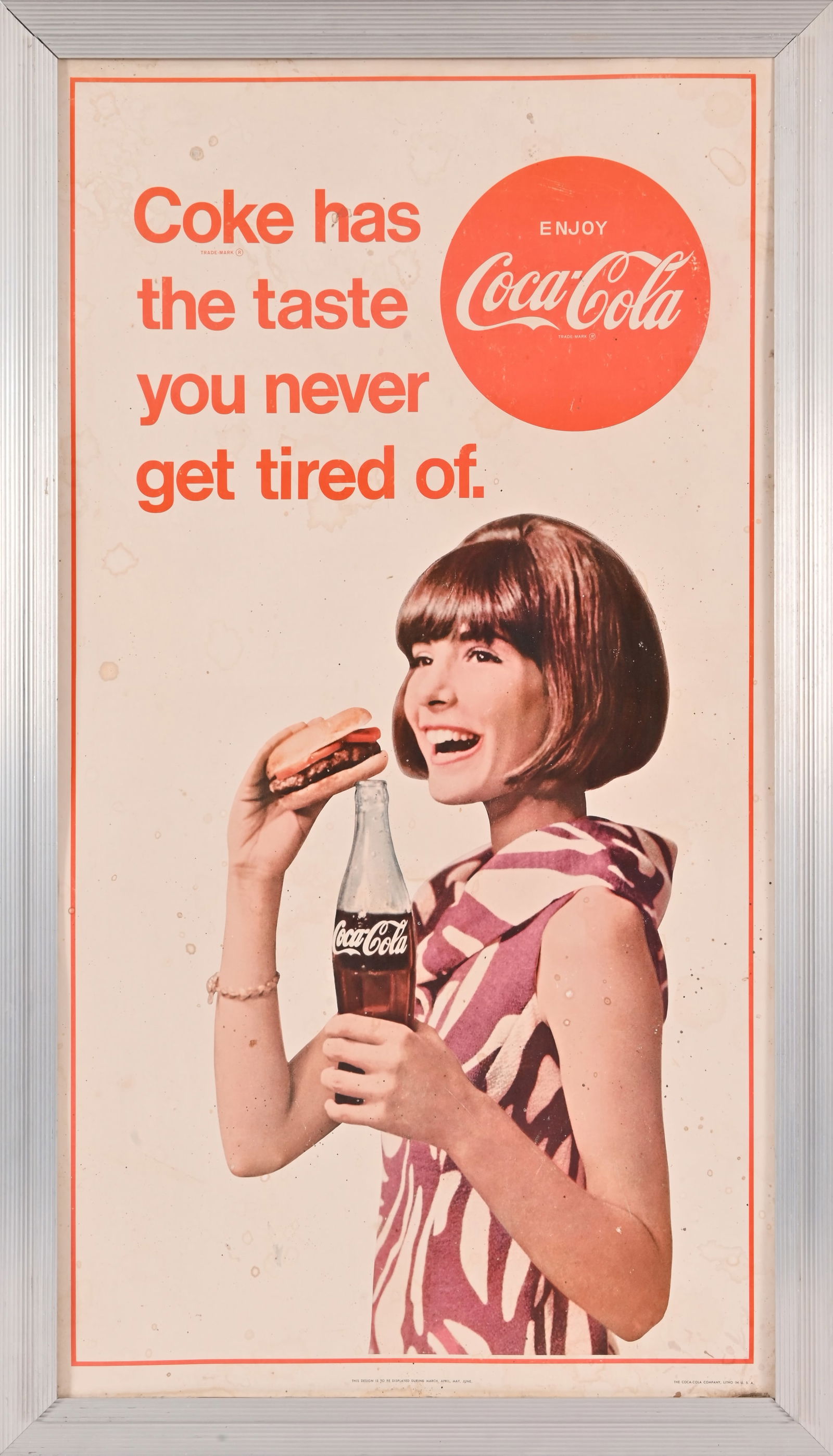 Coca-Cola Cardboard Litho Sign Circa 1960's (1 of 5)