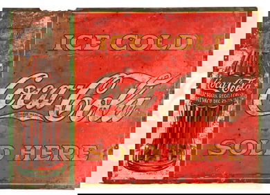 Early Coca-Cola Advertising Tin Sign