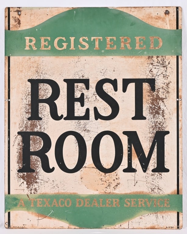 Texaco Dealer Rest Room Advertising Metal Sign (1 of 10)