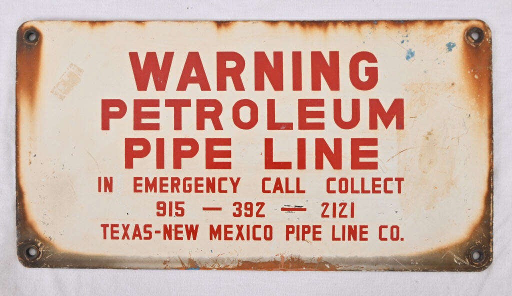 Texas-New Mexico Pipe Line Porcelain Sign (1 of 2)