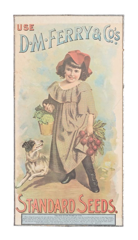D.M. Ferry & Co Seeds Advertising Litho: 12.5" x 24" Trimmed