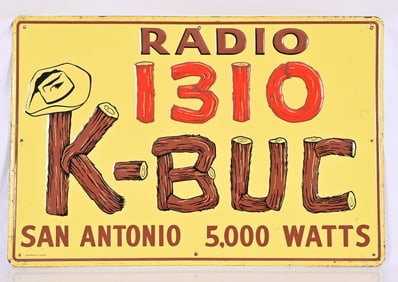 K-Buc San Antonio Texas Radio Station Tin Sign