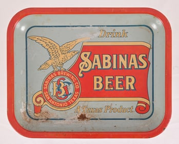 Sabinas Beer Vintage Litho Serving Tray