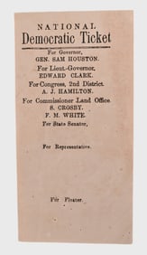 1859 Sam Houston National Democratic Ticket