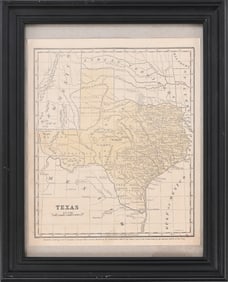 1853 Map of Texas B.F. Baker Daniel Burgess & Co.