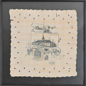 1889 San Antonio International Expo Linen Souvenir