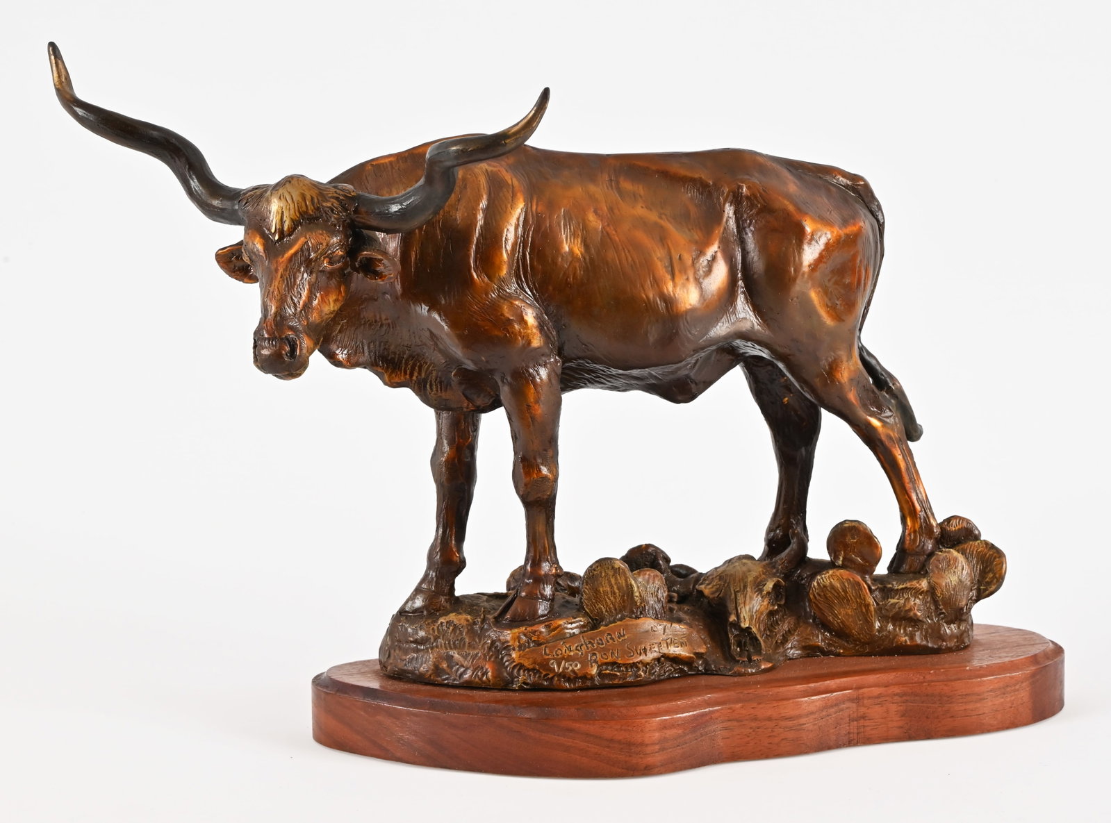 Longhorn Bronze By Ron Sweeten: 9/50 Signed. 14" x 6" x 10 1/2".