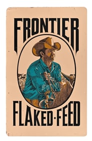 Frontier Flaked-Feed Tin Sign
