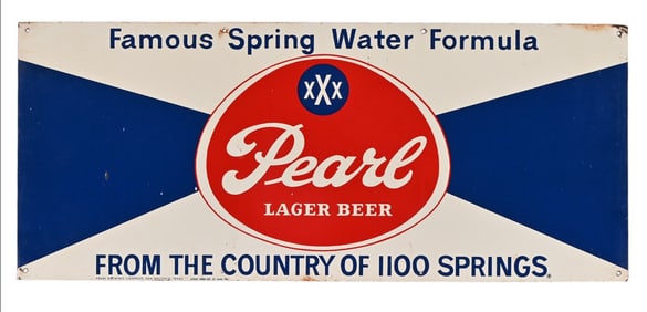 Pearl Beer Tin Advertising Sign