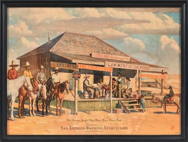 San Antonio Brewing Assn. Judge Roy Bean Litho Ad