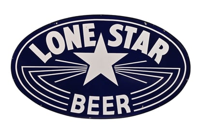 Lone Star Beer Double Sided Porcelain Sign