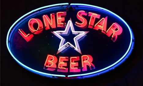 Lone Star Beer Oval Neon Porcelain Sign
