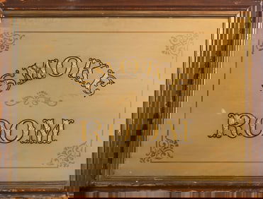 "Smoke Room" Etched Glass Window