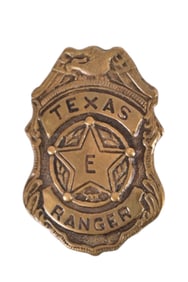 Texas Ranger Shield Type Badge, 1917 Del Rio