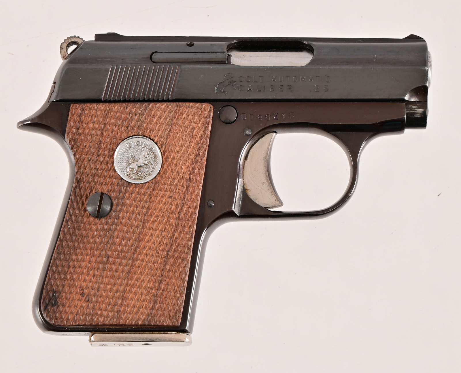 Colt Junior Model Vest Pocket Semi-Auto .25 Pistol: S/N 099216. Nice condition. .25 ACP cal. 2" barrel. Modern.