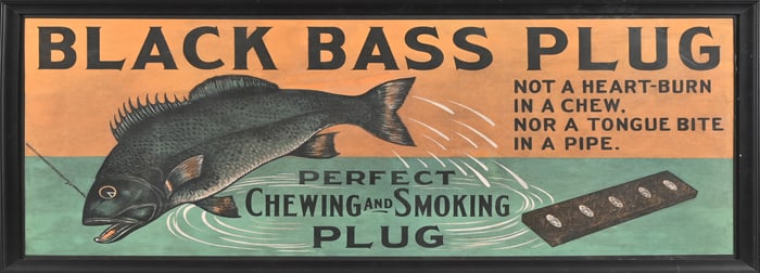 Black Bass Plug Tobacco Sign