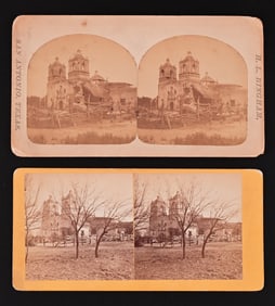 (2) Mission Concepcion San Antonio Stereoview Card