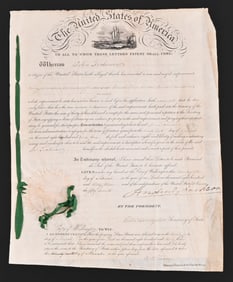 President Andrew Jackson Signed 1833 Patent.