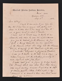 US Indian Agent Colonel D.M. Wisdom 1894 Document