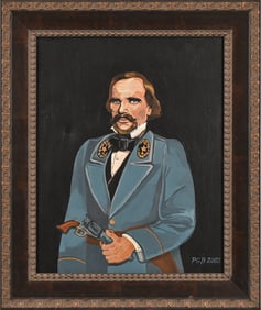 "Ben McCulloch" Portrait Painting, Signed "PGB"