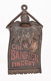 Banner Fine Cut Chew Cast Iron Match Holder