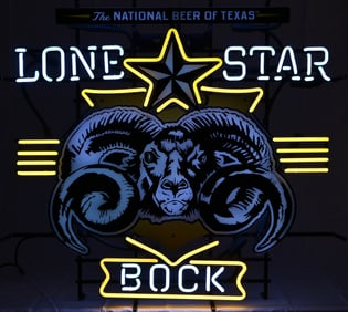 Lone Star Bock Beer Neon Advertising Sign