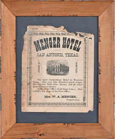Menger Hotel San Antonio Texas Advertisement