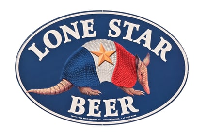 Lone Star Beer Limited Edition Armadillo Tin Sign
