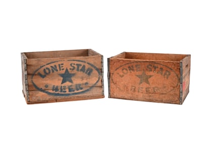2 Lone Star Beer Wooden Crates