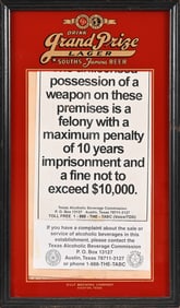 Grand Prize Beer License Frame