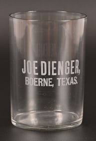 Antique Joe Dienger, Boerne Texas Glass
