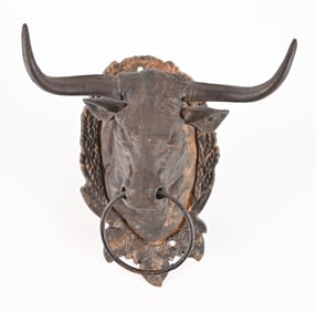Cast Iron Longhorn Figural Wall Mount