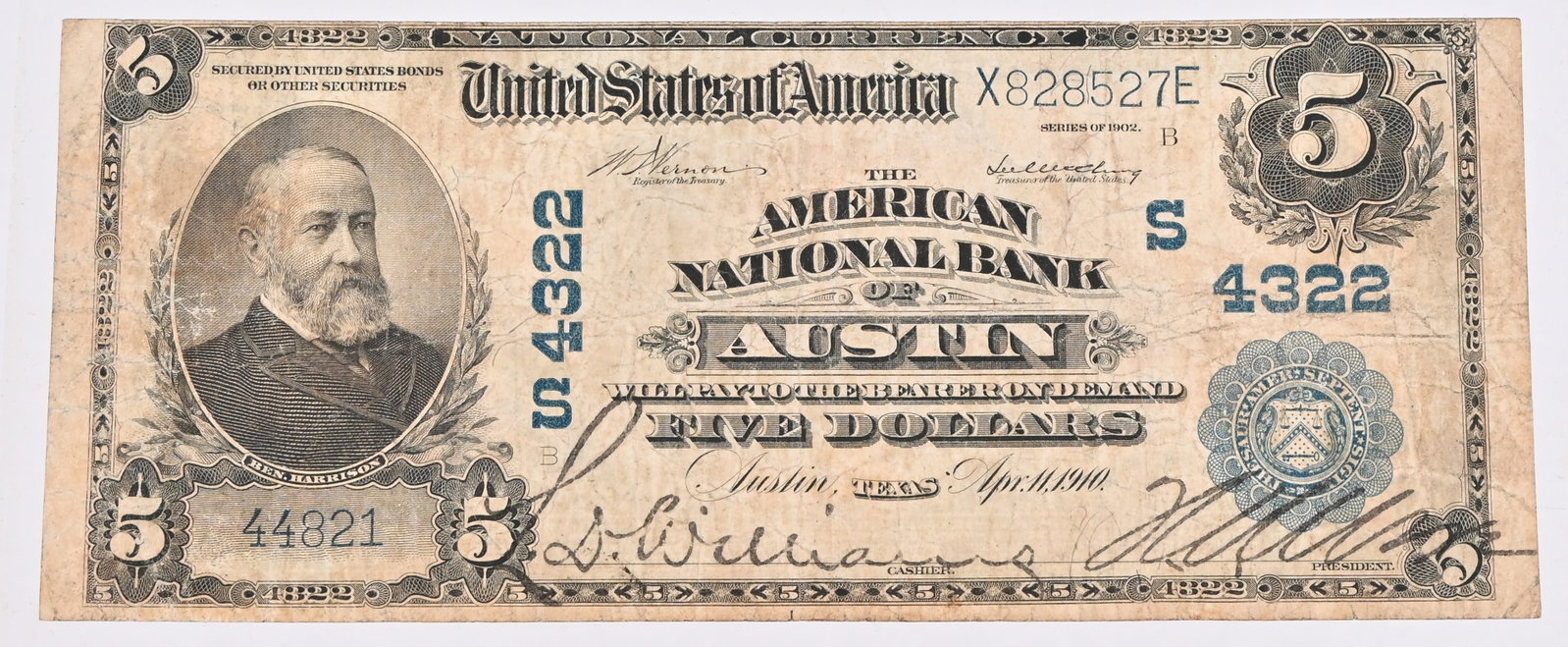 1902 American National Bank of Austin $5 Note: 1902 American National Bank of Austin $5 Note