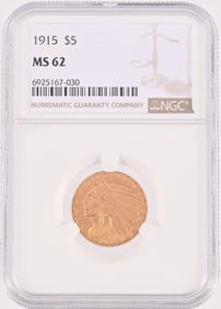 1915 Indian $5 Gold Coin MS62