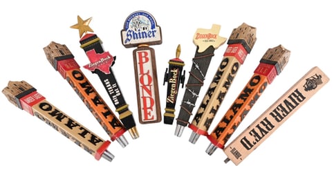 Collection Of (9) Texas Beer Taps