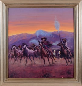 "Bandito Raid" Guy Deel Original Oil Painting