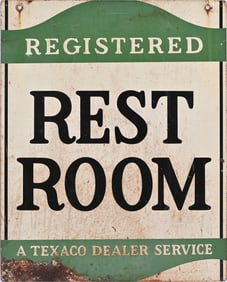 Texaco Dealer Rest Room Advertising Metal Sign