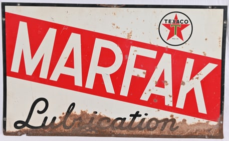 Texaco Marfak Lubrication Metal Tin Sign